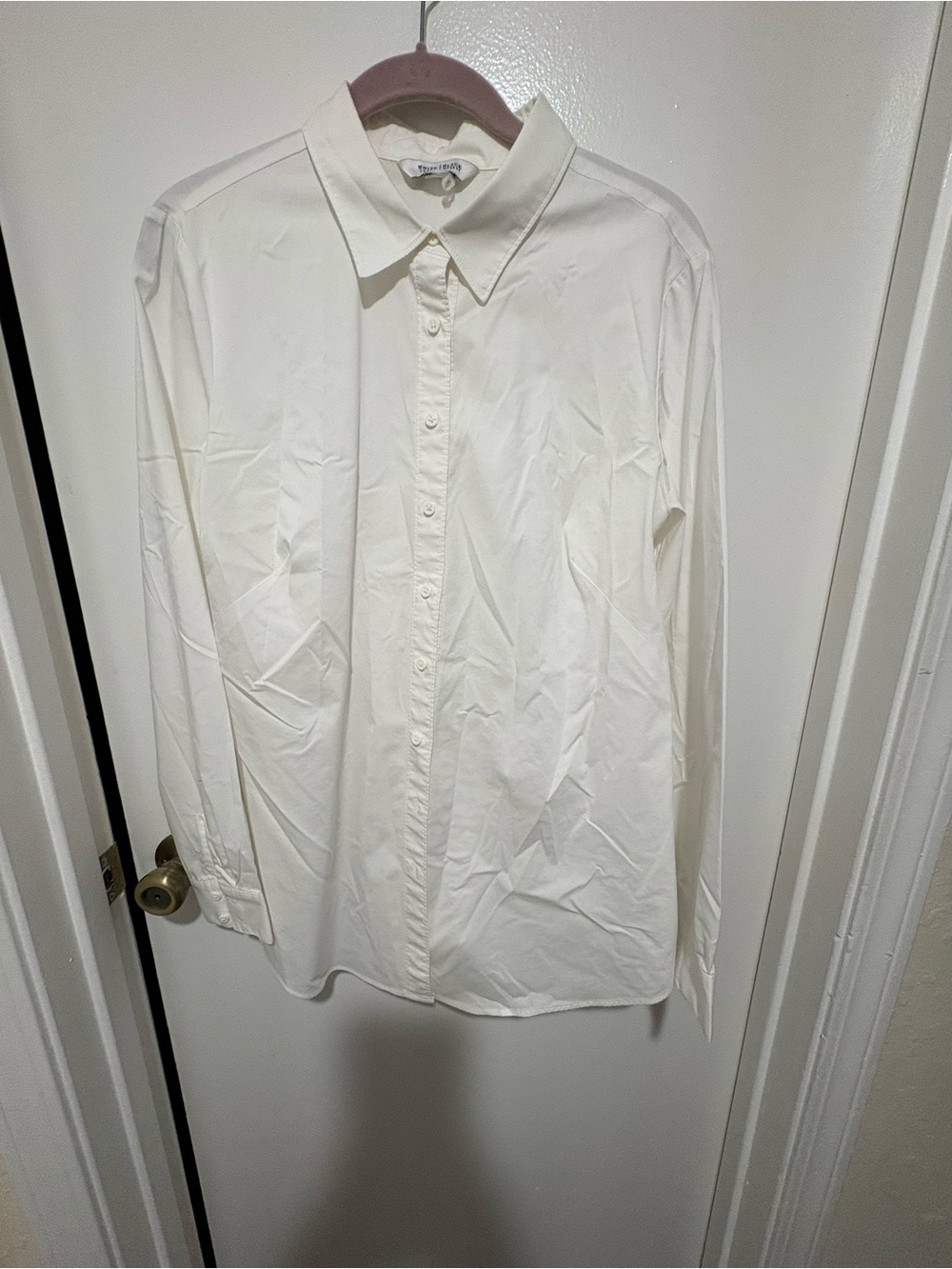 White House Black Market Ivory Button-Down Dress Shirt